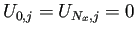 $\displaystyle U_{0,j}=U_{N_x,j}=0$