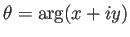 $ \theta=\arg(x+i y)$